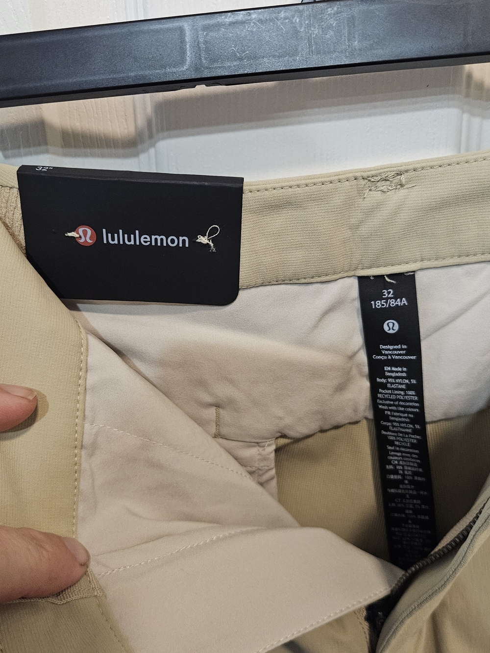 Lululemon Men's Khaki Performance Shorts - Beige/Tan, Size 32